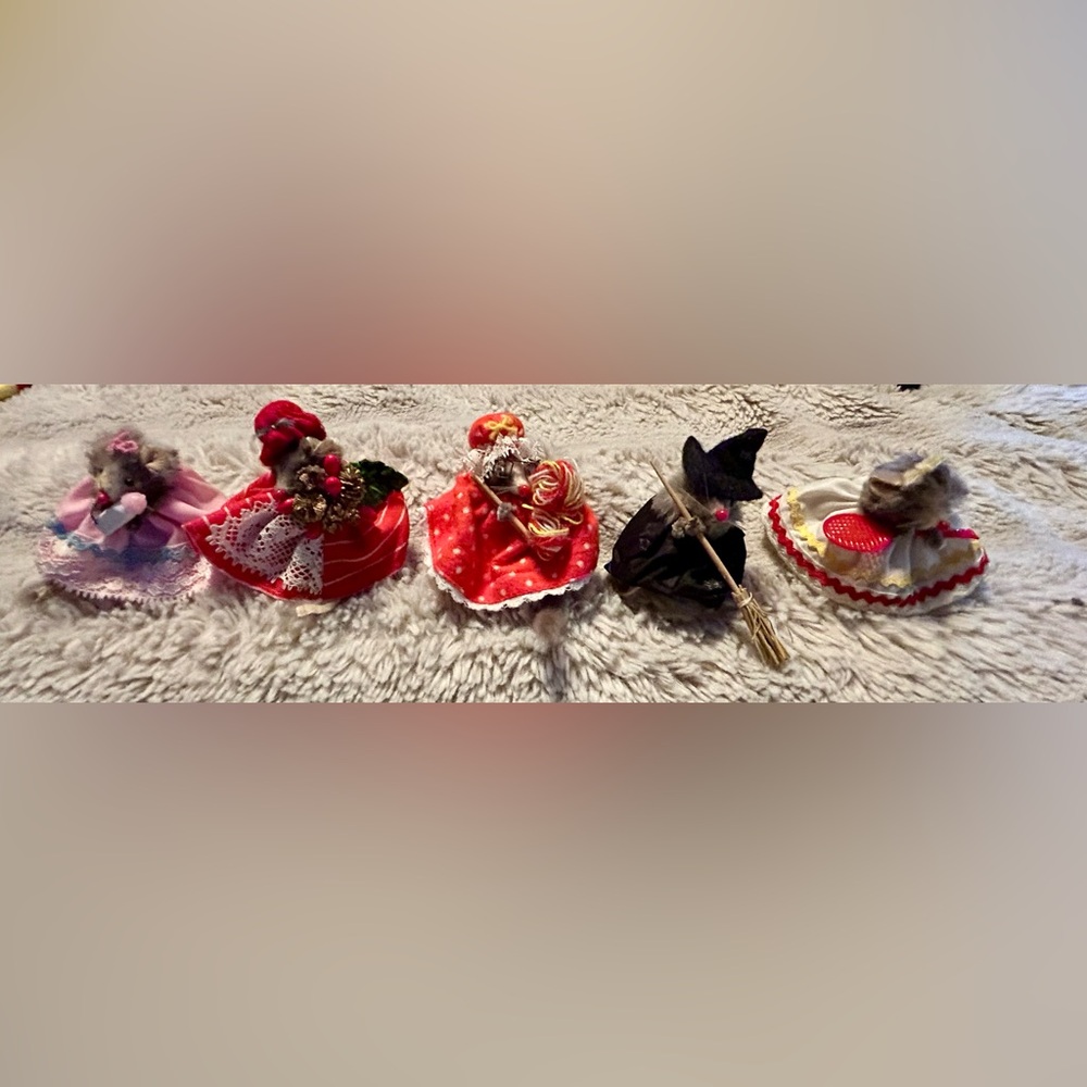 Vintage 1970s Mouse Mice Collection Little Mouse Company USA Dressed Fur Darling